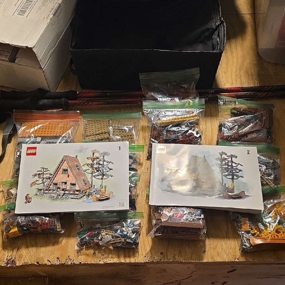 LEGO A-Frame Cabin Building Kit with Multicolor Pieces